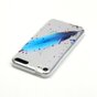 Coque transparente compatible avec iPod Touch 5 6 7 TPU mouchetures de plumes bleues