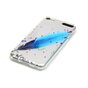Coque transparente compatible avec iPod Touch 5 6 7 TPU mouchetures de plumes bleues