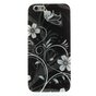 Coque en TPU floral noir et blanc la coque compatible avec iPhone 6 6s