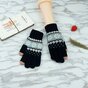 Gants tactiles hiver laine bleu flocon de neige