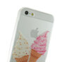 Cr&egrave;me glac&eacute;e molle transparente rose c&ocirc;ne blanc compatible avec iPhone 5 5s SE 2016 coque glace