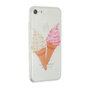 Cr&egrave;me glac&eacute;e molle compatible avec iPhone 7 8 SE 2020 SE 2022 Housse de protection en TPU - Cr&egrave;me glac&eacute;e transparente rose blanc