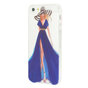 Robe de fille &eacute;l&eacute;gante compatible avec la coque en TPU iPhone 5 5s SE 2016 - Rayures bleues - Transparent