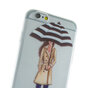 Coque en TPU Fille Parapluie de Pluie compatible avec iPhone 6 6s - Trench-Coat Bottes Rouges - Transparent