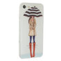 Coque en TPU Rain Umbrella Girl compatible avec iPhone 7 8 SE 2020 SE 2022 - Trench-Coat Bottes Rouges - Transparent