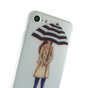 Coque en TPU Rain Umbrella Girl compatible avec iPhone 7 8 SE 2020 SE 2022 - Trench-Coat Bottes Rouges - Transparent
