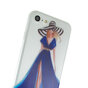Robe de fille &eacute;l&eacute;gante compatible avec la coque en TPU iPhone 7 8 SE 2020 SE 2022 - Rayures bleues - Transparent