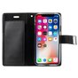 &Eacute;tui portefeuille en cuir Mercury Wallet compatible avec iPhone X XS - Biblioth&egrave;que Noir
