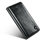 Caseme Oil Wallet &eacute;tui en cuir compatible avec iPhone 5 5s SE 2016 - Biblioth&egrave;que Noir