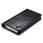 Caseme Oil Wallet &eacute;tui en cuir compatible avec iPhone 5 5s SE 2016 - Biblioth&egrave;que Noir