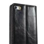 Caseme Oil Wallet &eacute;tui en cuir compatible avec iPhone 5 5s SE 2016 - Biblioth&egrave;que Noir