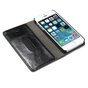 Etui portefeuille en cuir Caseme Oil iPhone 5 5s SE 2016 - Biblioth&egrave;que Noir