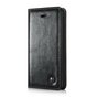 Caseme Oil Wallet &eacute;tui en cuir compatible avec iPhone 5 5s SE 2016 - Biblioth&egrave;que Noir