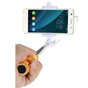 Perche &agrave; selfie pliable universelle - Orange Blanc - T&eacute;l&eacute;commande audio