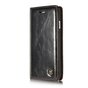 Caseme Oil Wallet &eacute;tui en cuir compatible avec iPhone 7 8 SE 2020 SE 2022 - Biblioth&egrave;que Noir