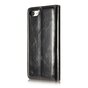 Caseme Oil Wallet &eacute;tui en cuir compatible avec iPhone 7 8 SE 2020 SE 2022 - Biblioth&egrave;que Noir
