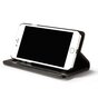Caseme Oil Wallet &eacute;tui en cuir compatible avec iPhone 7 8 SE 2020 SE 2022 - Biblioth&egrave;que Noir