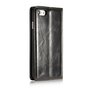 Caseme Oil Wallet &eacute;tui en cuir compatible avec iPhone 7 8 SE 2020 SE 2022 - Biblioth&egrave;que Noir