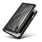 Caseme Oil Wallet &eacute;tui en cuir compatible avec iPhone 7 8 SE 2020 SE 2022 - Biblioth&egrave;que Noir