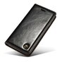 Caseme Oil Wallet &eacute;tui en cuir compatible avec iPhone 7 8 SE 2020 SE 2022 - Biblioth&egrave;que Noir