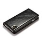 Caseme Oil Wallet &eacute;tui en cuir compatible avec iPhone 7 8 SE 2020 SE 2022 - Biblioth&egrave;que Noir