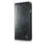 Caseme Oil Wallet &eacute;tui en cuir compatible avec iPhone 6 Plus 6s Plus - Biblioth&egrave;que Noir