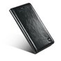 Caseme Oil Wallet &eacute;tui en cuir compatible avec iPhone 6 Plus 6s Plus - Biblioth&egrave;que Noir
