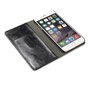 Caseme Oil Wallet &eacute;tui en cuir compatible avec iPhone 6 Plus 6s Plus - Biblioth&egrave;que Noir