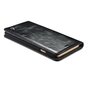 Caseme Oil Wallet &eacute;tui en cuir compatible avec iPhone 6 Plus 6s Plus - Biblioth&egrave;que Noir