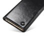 Caseme Oil Wallet &eacute;tui en cuir compatible avec iPhone 6 Plus 6s Plus - Biblioth&egrave;que Noir