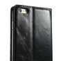 Caseme Oil Wallet &eacute;tui en cuir compatible avec iPhone 6 Plus 6s Plus - Biblioth&egrave;que Noir