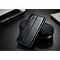 Caseme Oil Wallet &eacute;tui en cuir compatible avec iPhone X XS - Biblioth&egrave;que Noir