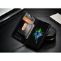 Caseme Oil Wallet &eacute;tui en cuir compatible avec iPhone X XS - Biblioth&egrave;que Noir