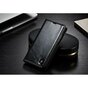Caseme Oil Wallet &eacute;tui en cuir compatible avec iPhone X XS - Biblioth&egrave;que Noir