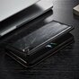 Caseme Oil Wallet &eacute;tui en cuir compatible avec iPhone X XS - Biblioth&egrave;que Noir