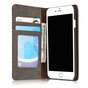Caseme Canvas Wallet &Eacute;tui en tissu la biblioth&egrave;que compatible avec iPhone 6 6s - Gris Cendr&eacute; Charbon