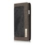 Caseme Canvas Wallet &Eacute;tui en tissu la biblioth&egrave;que compatible avec iPhone 6 6s - Gris Cendr&eacute; Charbon