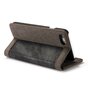 Caseme Canvas Wallet &Eacute;tui en tissu la biblioth&egrave;que compatible avec iPhone 6 6s - Gris Cendr&eacute; Charbon