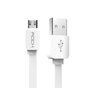 C&acirc;ble Rock USB vers Micro-USB 1 m&egrave;tre - C&acirc;ble de chargement Plat Blanc Android