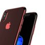 Baseus Simple Series transparent la coque compatible avec iPhone X XS - Rouge Transparent