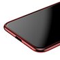 Baseus Simple Series transparent la coque compatible avec iPhone X XS - Rouge Transparent