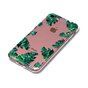 Coque transparente en TPU feuilles compatible avec iPhone 7 8 SE 2020 SE 2022 coque Palm Jungle - Vert Transparent