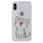 Coque transparente chat la coque compatible avec iPhone X XS - Blanc Gris Transparent
