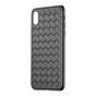 &Eacute;tui TPU tiss&eacute; Baseus Weaving Case pour iPhone X XS - Noir