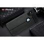 Cuir Litchi Grain la coque TPU compatible avec iPhone X XS - Noir
