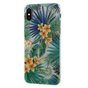 Coque fleurs feuilles tropicales compatible avec iPhone X XS - Transparente