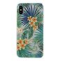 Coque fleurs feuilles tropicales compatible avec iPhone X XS - Transparente
