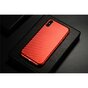 TPU en fibre de carbone la coque compatible avec iPhone X XS - Rouge