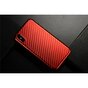 TPU en fibre de carbone la coque compatible avec iPhone X XS - Rouge