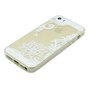 Coque en TPU transparente motif floral iPhone 5 5s SE 2016 - Blanc